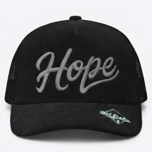 Black Terry Cloth “Hope” Trucker Hat